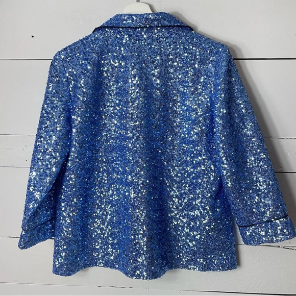 ITMFL In The Mood For Love Blue Sequin Suit Size S - Picture 3 of 13